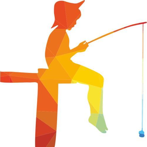 BALIK TUTAN KIZ FOLYO STİCKER 130cm Uzunluk