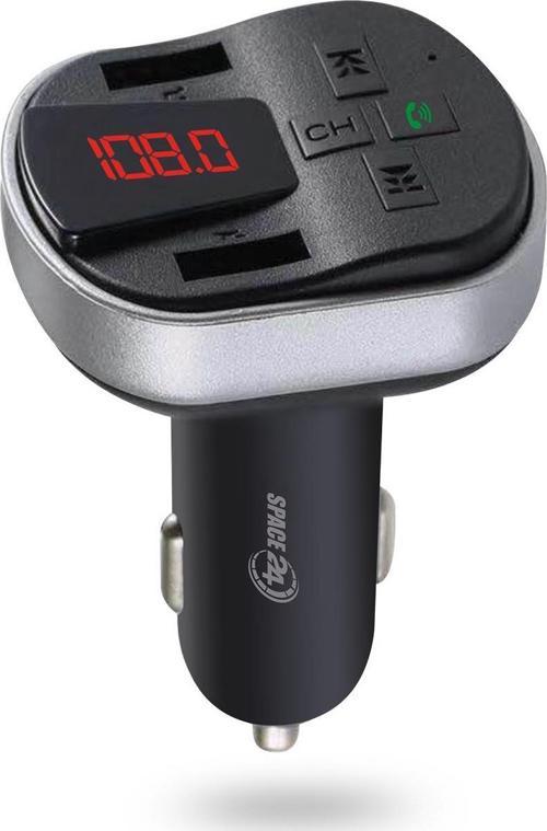 Space24 SP121 Bluetooth Dahili Mikrofon USB AUX TF Kart Çakmaklık Girişli FM Transmitter Siyah