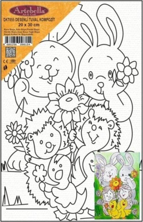 Dkt055 Desenli Tuval Kompozit Boyama 20x30 cm