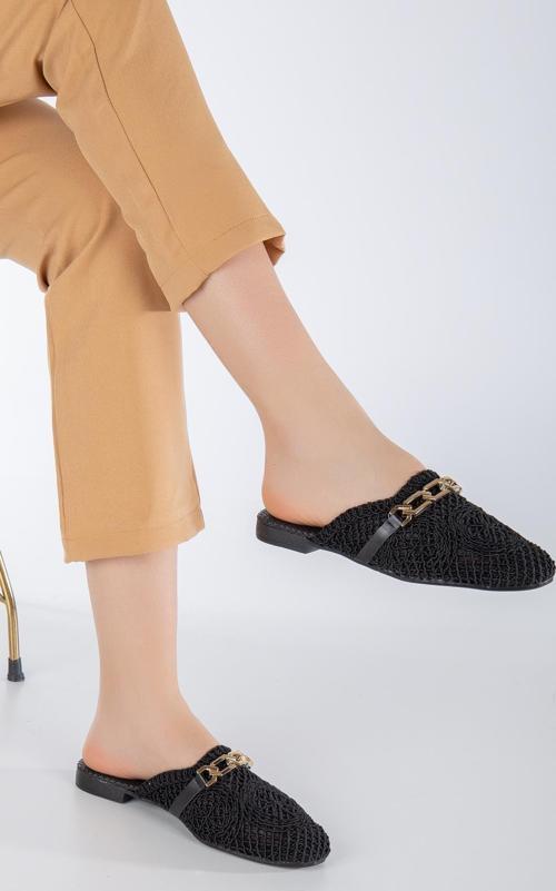 Baller Hasır Günlük Kadın Düz Terlik