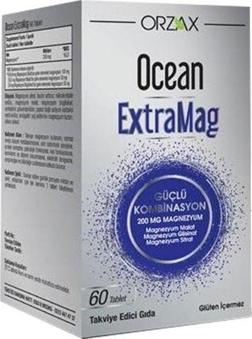 ExtraMag Üçlü Kombinasyon Takviye Edici Gıda 60 Tablet Magnezyum Malat Bisglisinat Sitrat