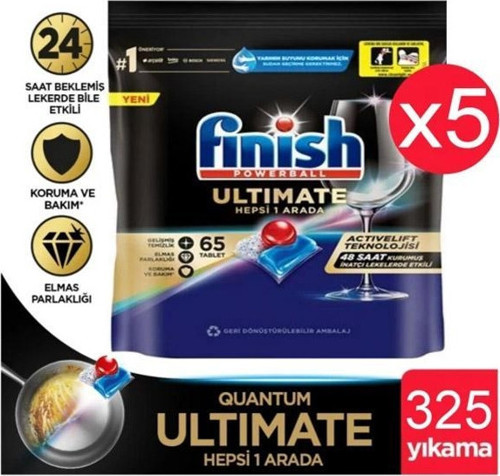 Quantum Ultimate Bulaşık Makinesi Tableti 65'li 5 Adet