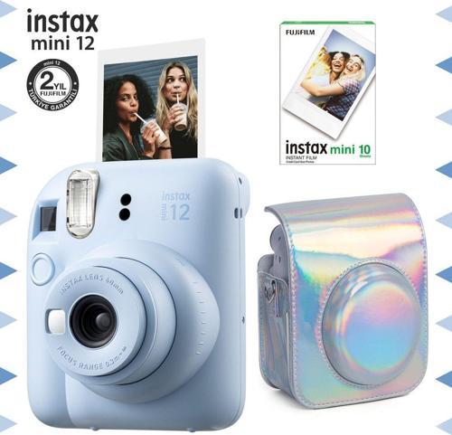 Fujifilm Instax Mini 12 Mavi Fotoğraf Makinesi-10'lu Film Ve Parlak Kılıf Seti