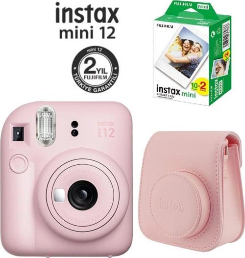 Fujifilm Instax Mini 12 Pembe Fotoğraf Makinesi 20'li Film Ve Çantalı Hediye Seti 99