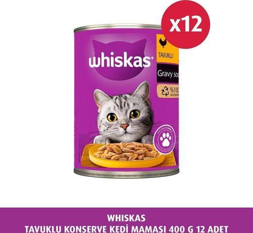 Tavuklu 400 gr 12'li Yetişkin Konserve Kedi Maması