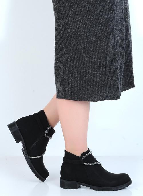 Alens 23-952 Siyah Zümrüt Kadın Düz Bot