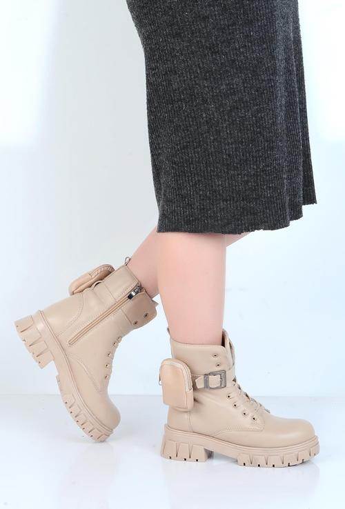 7660 Nut Bej Kışlık Kız Çocuk Bot