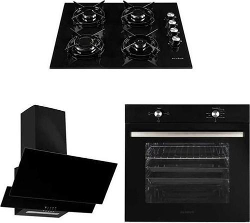 Siyah Ankastre Set ( Mfa 604 M Fırın - Gls 640 Bl Ocak - F17/60 Davlumbaz )