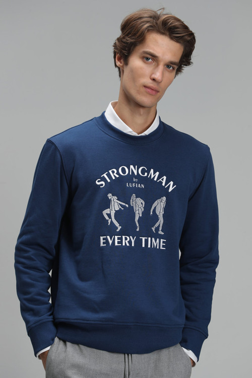 Edwın Erkek Sweatshirt Açık Lacivert