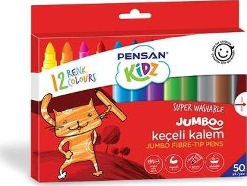 Pensan Kidz Jumbo Keçeli Boya Kalemi 12 Renk