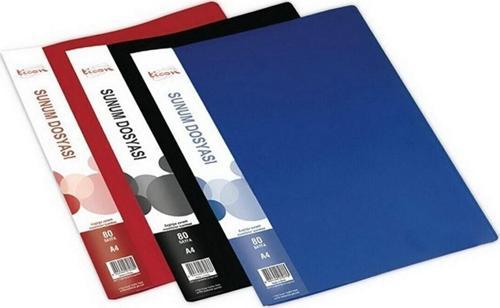 80'li Sunum Dosyası 3 Adet (siyah-kırmızı-mavi)