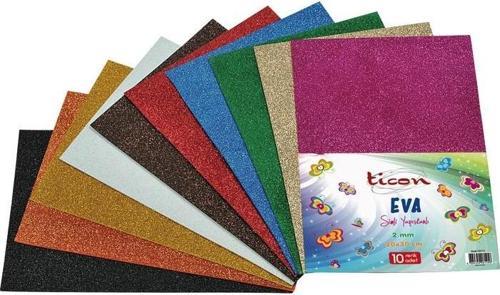 Ticon A4 Simli & Yapışkanlı Eva 10 Lu Karışık Renk