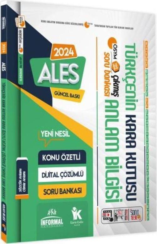 ALES Türkçenin Kara Kutusu ANLAM BİLGİSİ(Sözcük-Cümle)Dijital Çözümlü Konu Özetli Soru Bankası
