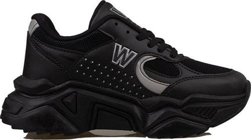 Siyah Worting Kadın Kalın Taban Sneaker