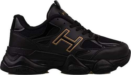Siyah Handa Kadın Bağcıklı Kalın Taban Sneaker