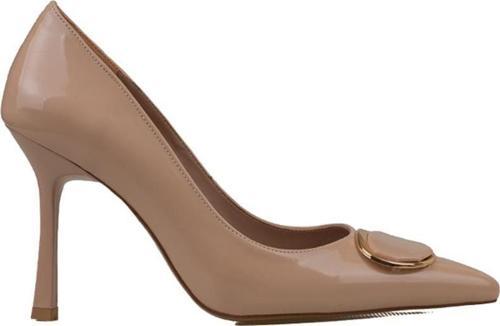 Kahverengi Glamourize Rugan Aksesuarlı Stiletto