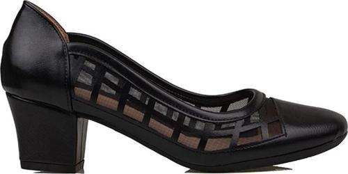 Siyah Özel Üretim Kadın Parlak Desen Klasik Ayakkabı