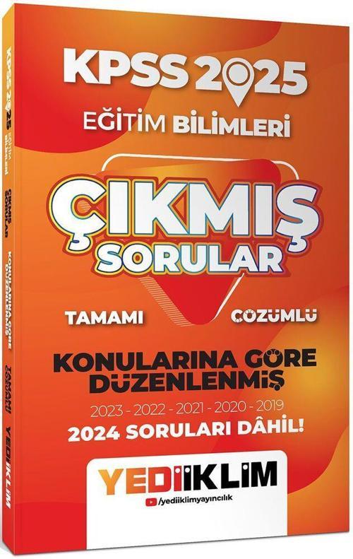 2025 KPSS Eğitim Bilimleri Konularına Göre Düzenlenmiş Tamamı Çözümlü Çıkmış Sorular Yediiklim