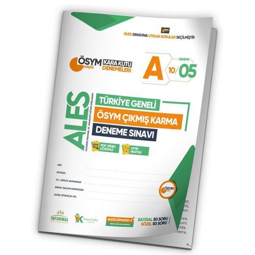 2024 ALES ÖSYM Arşivi Karma Kara Kutu Çıkmış Soru Türkiye Geneli D. Çözümlü Deneme 10/5.Kitapçık