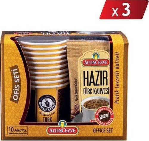 Hazır Türk Kahvesi Ofis Seti Şekerli 10 x 11 Gr- 3LÜ PAKET