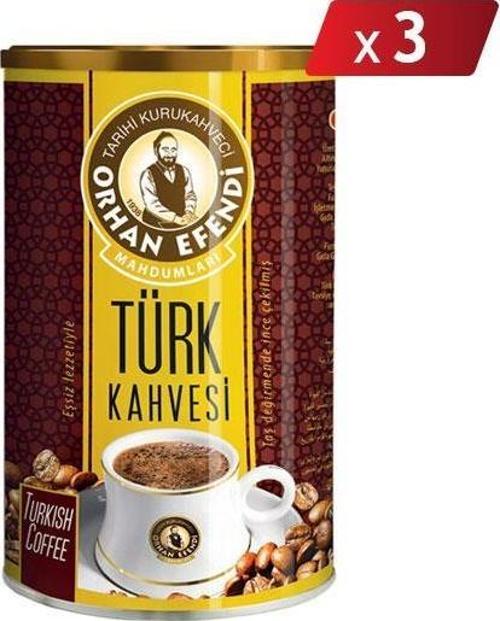 Orhan Efendi Türk Kahvesi Teneke 250 Gr - 3LÜ PAKET