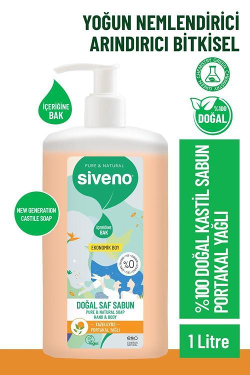 %100 Doğal Sıvı Kastil Sabun Portakal Yağlı Tazeleyici Nemlendirici Arındırıcı Bitkisel Vegan 1000 ml