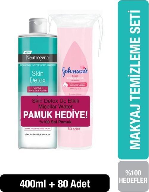 Skin Detox Micellar Water 400ml+Johnson's Pamuk Hediye
