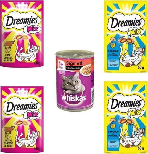 Mix Kedi Ödül Mamasi 60 Gr 4 Adet Whiskas Sığır Etli 400 Gr