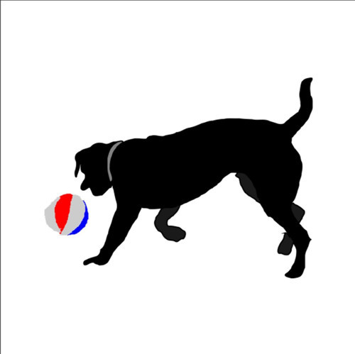 TOP OYNAYAN KÖPEK FOLYO STİCKER 20cm uzunluk