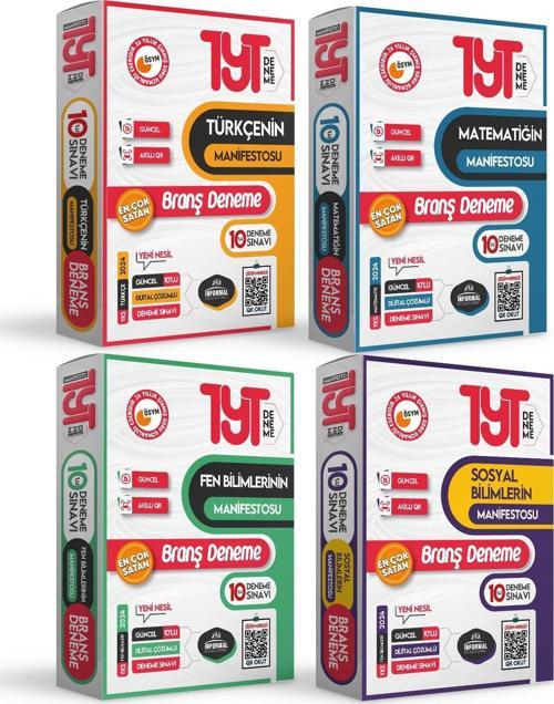 2025 YKS TYTnin Manifestosu (Türkçe-Mat-Fen-Sosyal) Branş Deneme ALTIN PAKET (4x10) Dijital Çözümlü