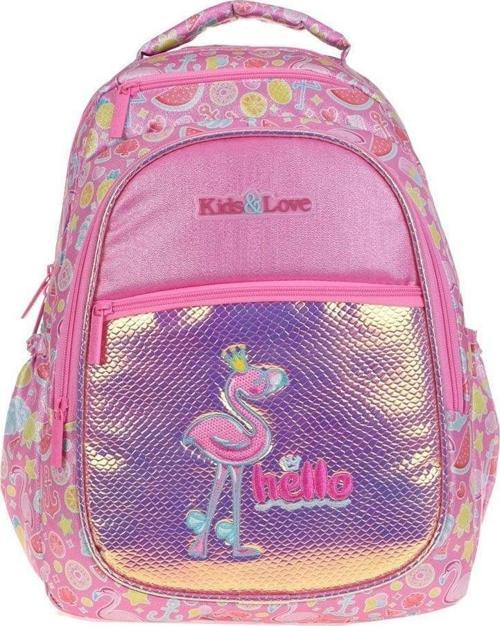 Kids Love Sırt Çantası Aynalı Simli Flamingo L5098