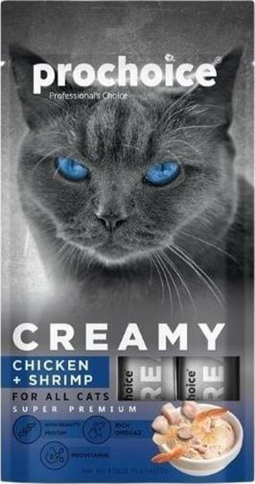 Creamy Kediler İçin Tavuklu Karidesli Sıvı Kedi Ödül 4x15 gr