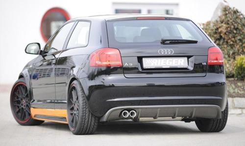 Audi A3 8P Arka Difüzör Coupe Parlak Siyah 2009-2012