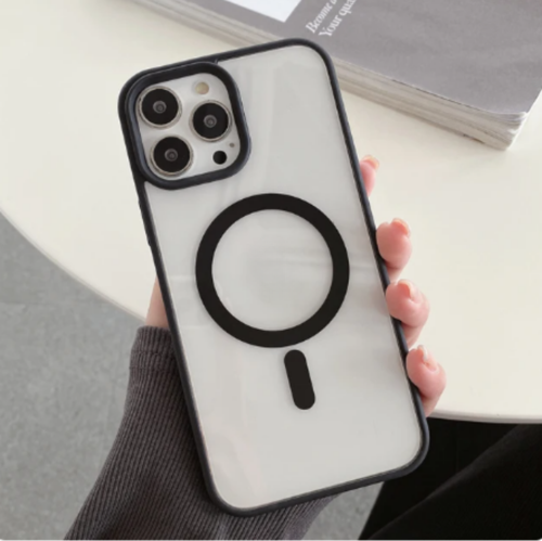 İphone 12 Pro Max Renkli̇ Magsafe Özelli̇kli̇ Si̇li̇kon Kilif Si̇yah