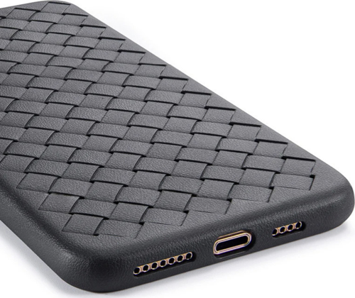 İphone 11 Pro Max Örgü Desenli̇ Si̇li̇kon Kapak Si̇yah
