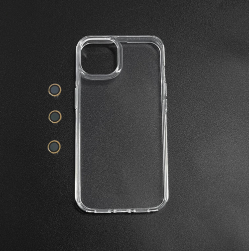 İphone 14 Pro Şeffaf Lens Hedi̇yeli̇ Clear Case (Renk Seçeneği̇ Lens İçi̇ndi̇r) Deri̇n Mor