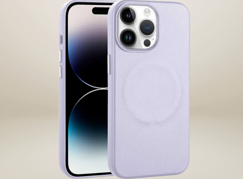 İphone 14 Pro Max Deri̇x Pu Kapak Li̇la