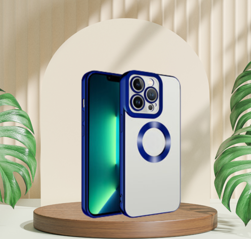 İphone 14 Pro Max Yanlari Renkli̇ Logo Gösteren Mega Kilif Laci̇vert