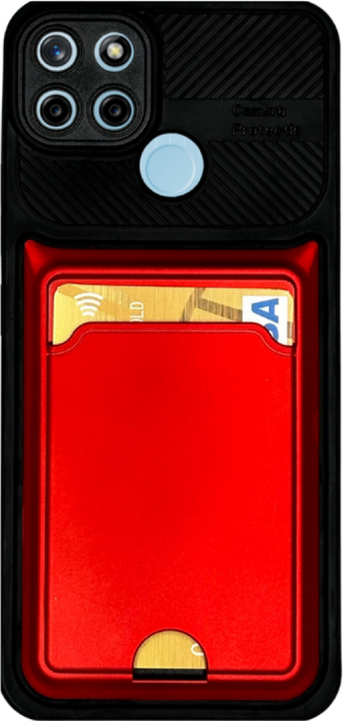 Realme C25 S Kartlikli Si̇li̇kon Kilif Kirmizi