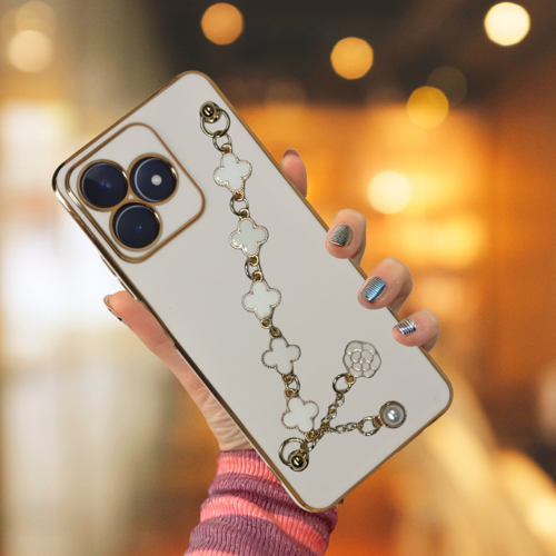 Realme C53 Elçek Şanzeli̇ze Kilif Beyaz