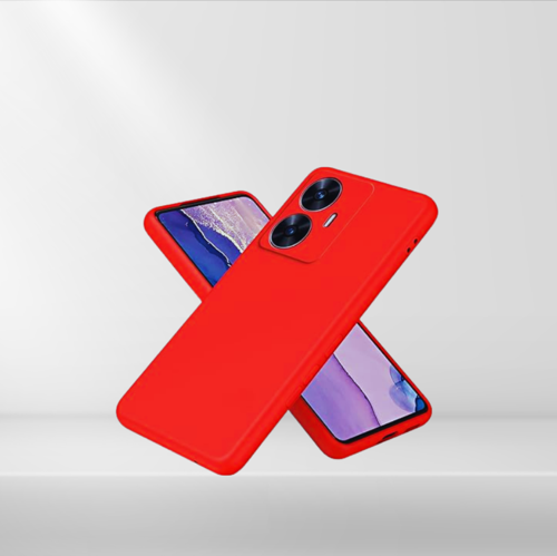 Realme C55 Rubber Si̇li̇kon Kilif Kirmizi