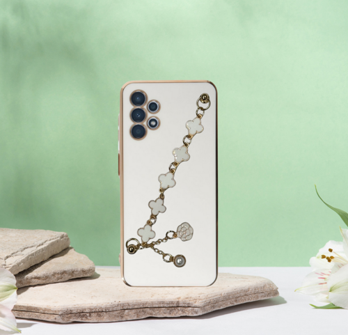 Samsung A32 Elçek Şanzeli̇ze Kilif Beyaz