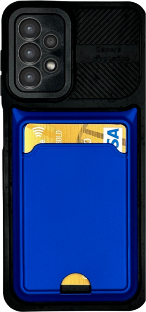 Samsung A13 Kartlikli Si̇li̇kon Kilif Mavi̇
