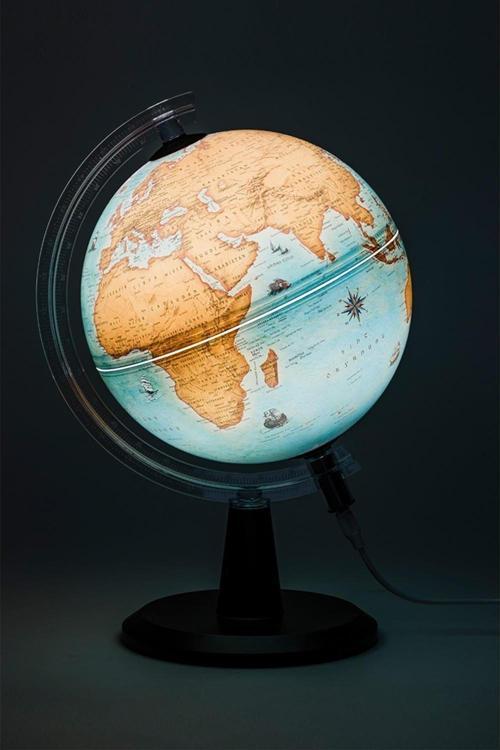 Küre Modern Antik Işıklı 26 CM Işıklı Antik Küre