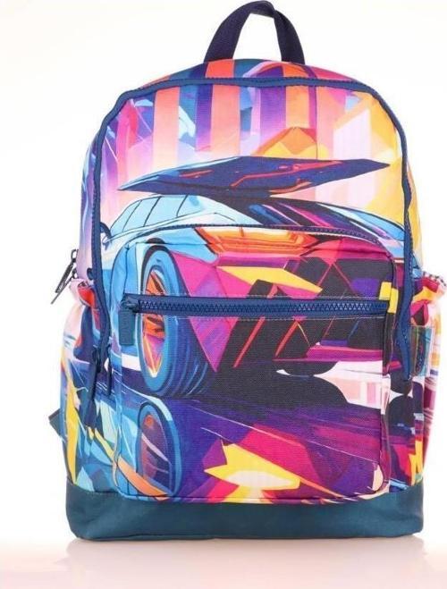 Kids Sırt Çantası Layer Car Araba Erkek Çocuk Okul Sırt Çantası