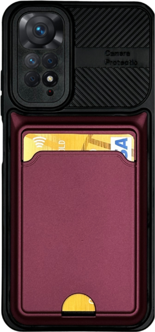 Xi̇aomi̇ Redmi̇ Note 11 Pro Kartlikli Si̇li̇kon Kilif Bordo