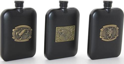 Paslanmaz Çelik Kabartmalı Tekli 6 Oz Matara Alk2666