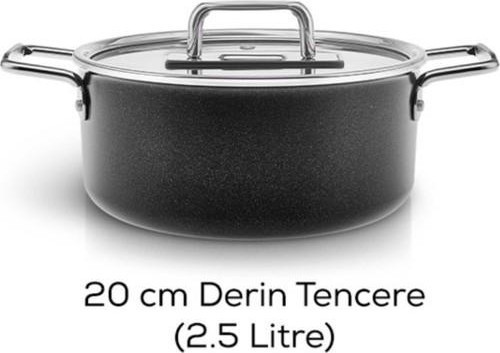 Swiss Crystal Mastermaid 20CM Derin Tencere Shiny Black