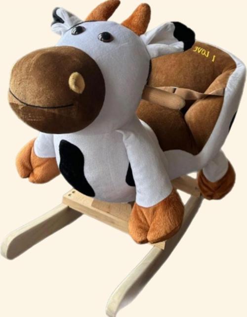 Sallanabilen Ayaklı Pelüş İnek (Masif Denge Oyuncağı)