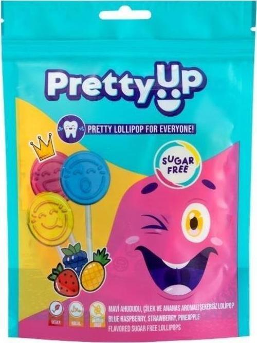 Şekersiz Lolipop Vegan Şeker (Ananas, Çilek, Mavi Ahududu Aromaları) 5.5 Gram 10 Lu 37900601